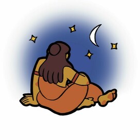 Vishvamitra looks at the night sky