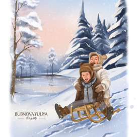 Children on sleds