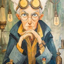Alchemist in his lab