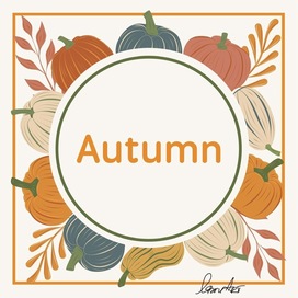 Autumn vector banner with pumpkins in cartoon flat style.