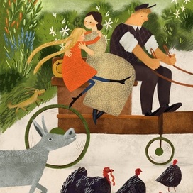 Встреча. Иллюстрация на полосу для книги «Поллианна»