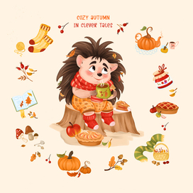 Fall card with hedgehog