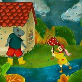 Utya and Motya's Walk in the Rain