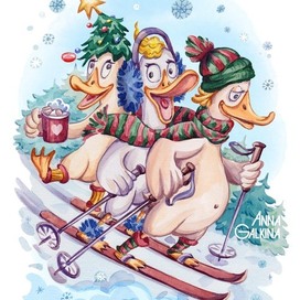 Geese winter fun