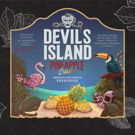 Illustration for the Devil's Island brand label