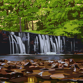 The postcard "Canyon of the river Prikshi. Novgorod region"