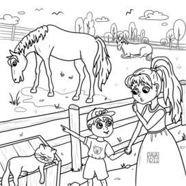 A social coloring book for children about caring for pets