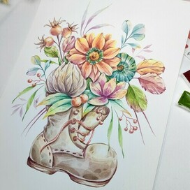 Flowers in the shoe
