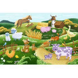 Children's book with stickers (farm)