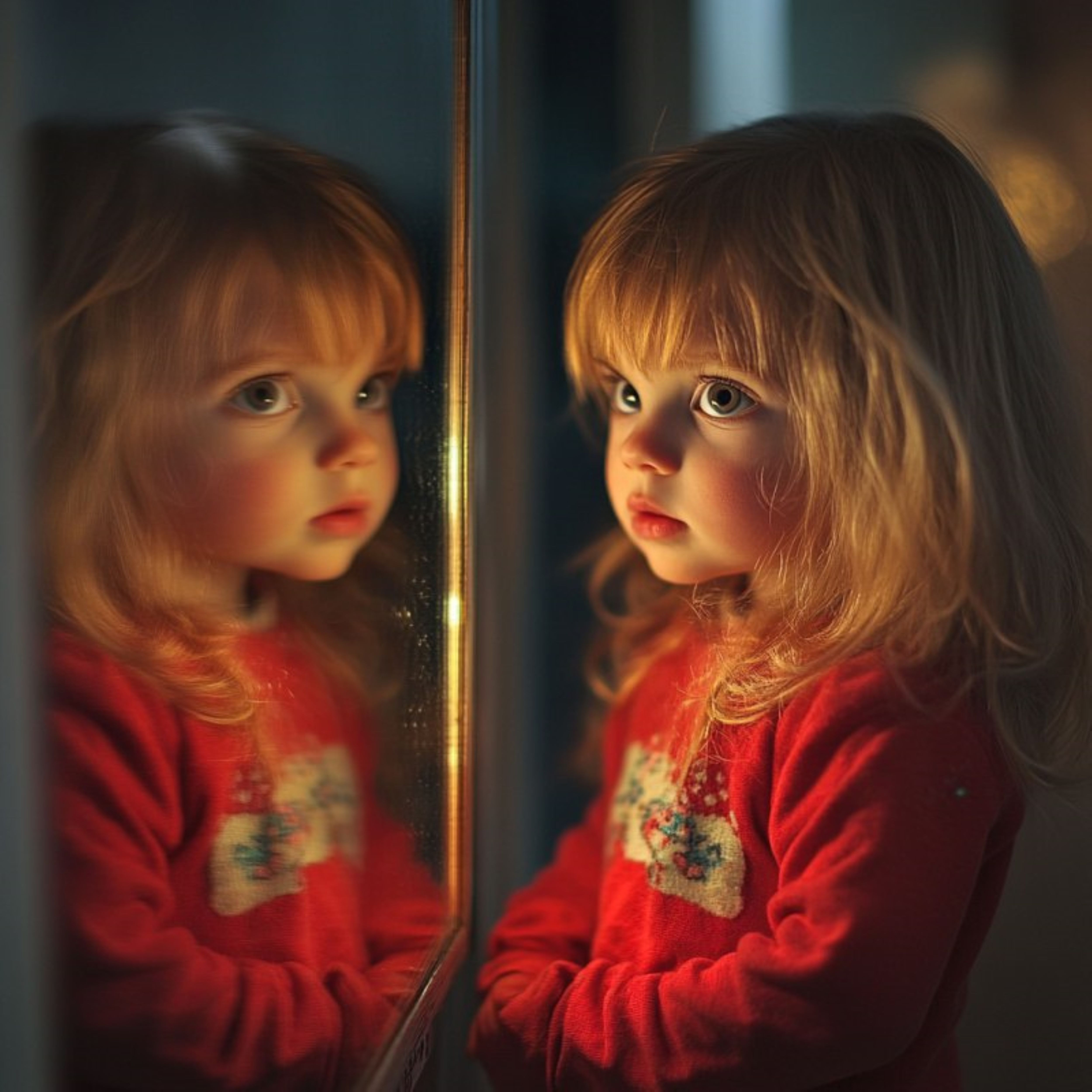 girl at the mirror