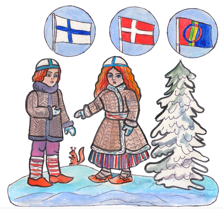 "Winter Fairy Tale" by Finnish writer Sakarias Topelius. In the "Game Room" section. In the children's magazine "Why?" published by the Young Technician publishing house. The illustration was published in the magazine. Artist: Marat Bryzgalov.