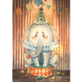 Иллюстрация про цирк. Слоненок 