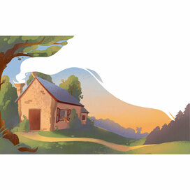 Book illustration for the work "Little Red Riding Hood"