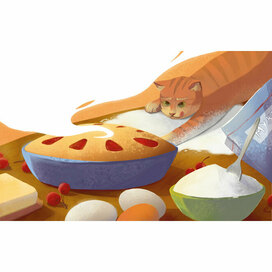 Book illustration for the work "Little Red Riding Hood"