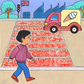 For the magazine "Young Technician Publishing House". Published in the magazine. Illustration on the topic: Glowing Zebra. Transition.