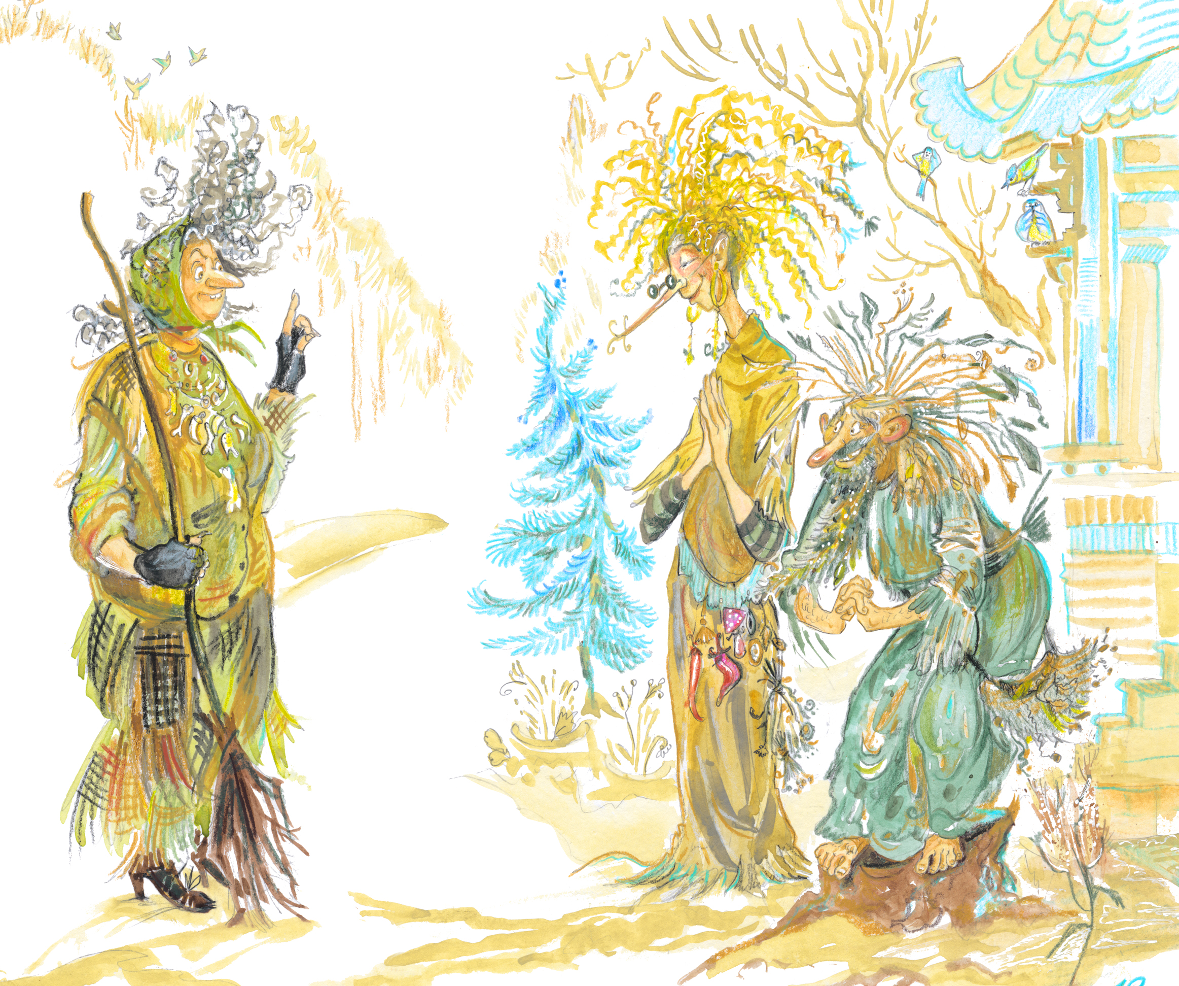 Leshy, Kikimora and Baba Yaga