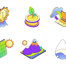 Isometric Icons: Ecology, Technology
