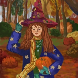  girl with pumpkin