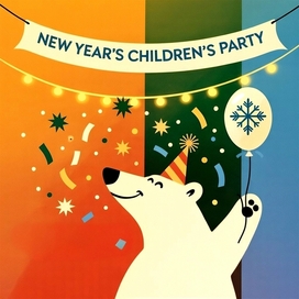 Invitation poster for a New Year's children's party