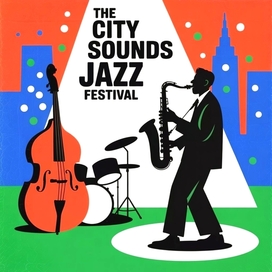 Illustration of a poster inviting to a jazz festival