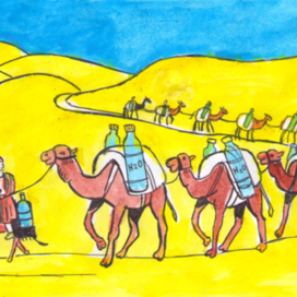 For the children's magazine "Lefty". Publishing house "Young Technician". Section "Lefty's Tasks". Article about the value of clean fresh water and ecology. Published in the magazine. Artist Marat Bryzgalov.