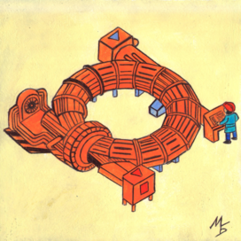 In the magazine "Why?" Section "From Around the World". Publishing House "Young Technician". Published in the magazine. Illustration on the topic: Trap for Antimatter.