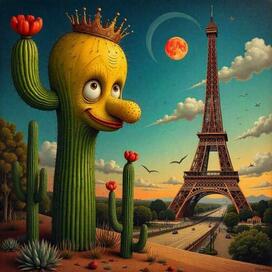 cactus and the Eiffel Tower