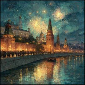 fireworks over the Kremlin