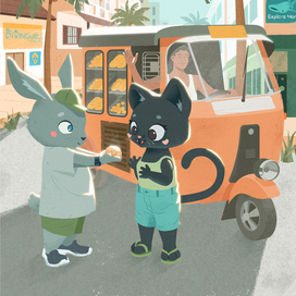 Зайчик угощает