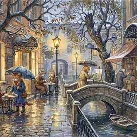 На набережной осеннего канала