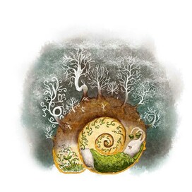 A snail under the snow