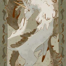 A dragon and a unicorn