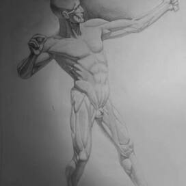 академический рисунок экорше-лучник