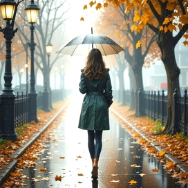 A girl under an umbrella
