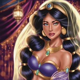 Jasmine.  Digital illustration is  made in Procreate