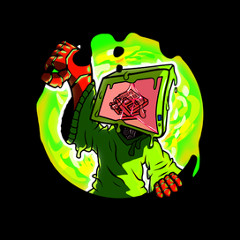 The robot in the portal