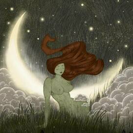 A Russian fairy tale. Kikimora by the swamp