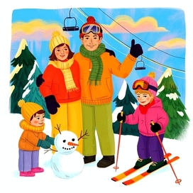 Family vacation at a ski resort