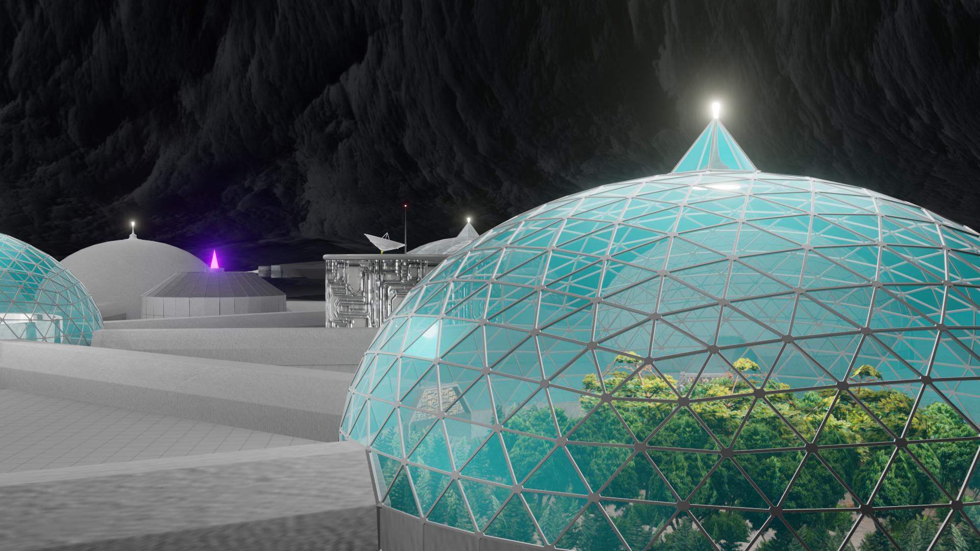 A base for colonists in a lava tube