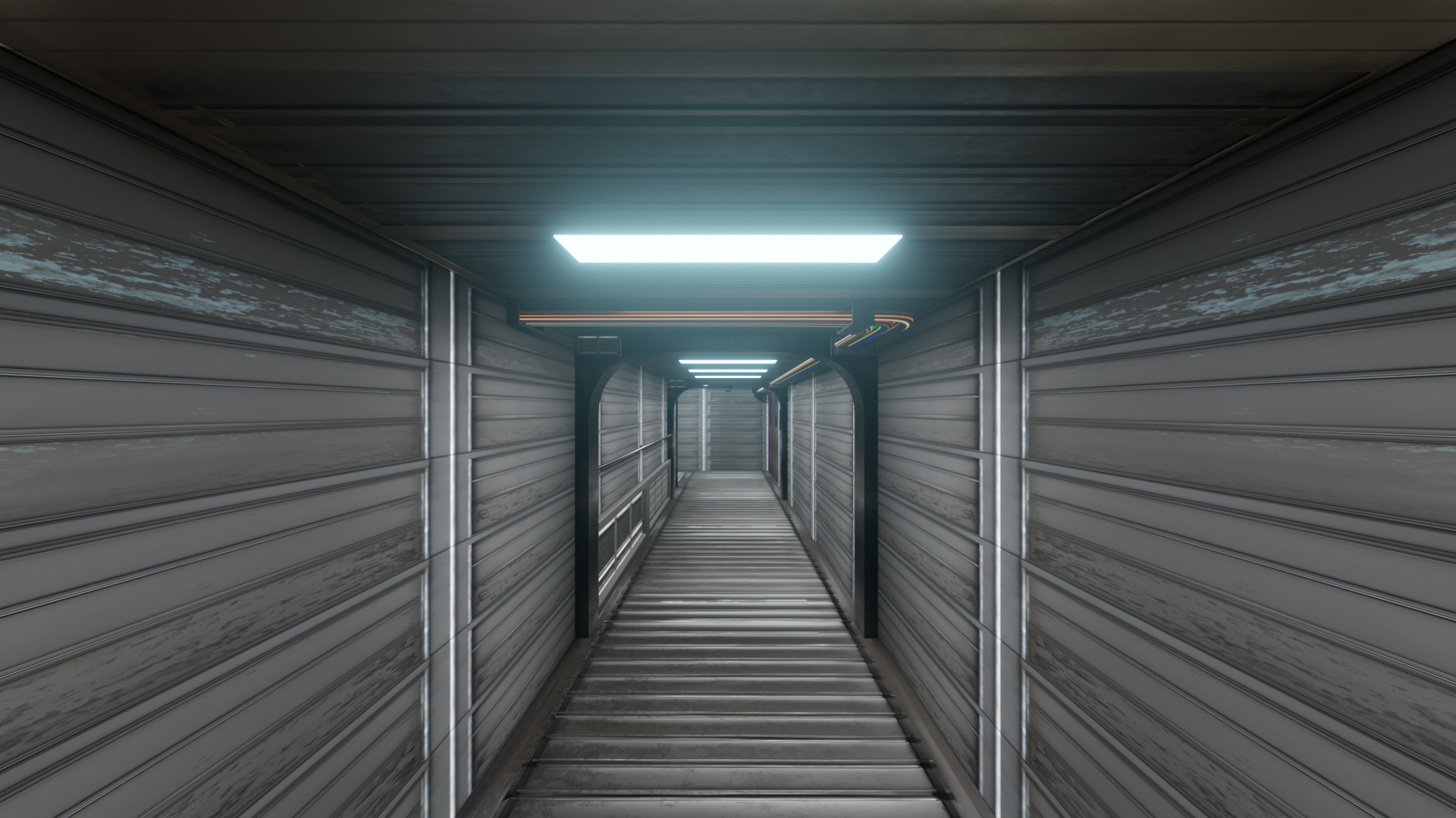 The corridor to the hangar on the asteroid