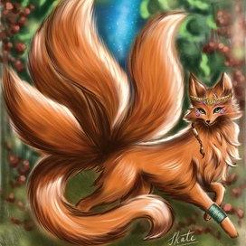 The Magic Fox totem character for the Dream League heroine Brodick, visual novels.