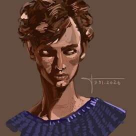 sketch of a portrait of a guy