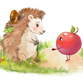 Ёжик и яблочко