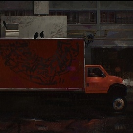 иллюстрация в городской среде с транспортом