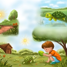 An illustration for the Mordovian magazine "Yakster Tyashtenya" (Yakster Tyashtenya), the plot is the author's own work. Procreate