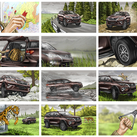 Toyota Fortuner storyboard