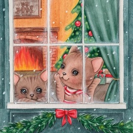 Котики в окне