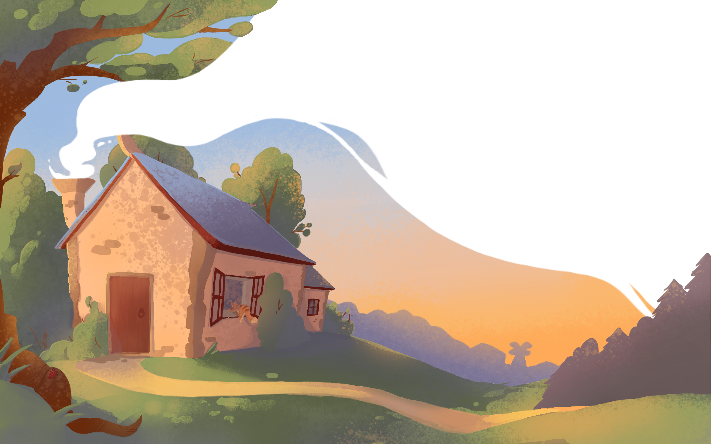 Книжная иллюстрация к произведению "Красная шапочка"