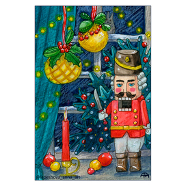 Тёплый свет зимы. Щелкунчик у окна.