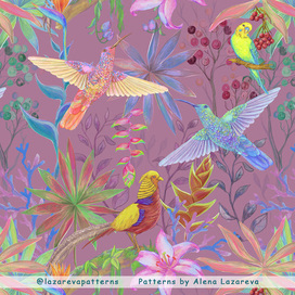 Паттерн бесшовный Птицы